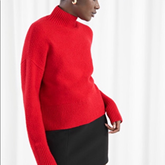 & Other Stories Hot Pink Turtleneck Sweater - Picture 2 of 6